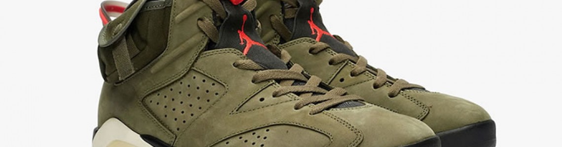 Travis Scott x Jordan 6 "Medium Olive" Green On Feet Price Release Date